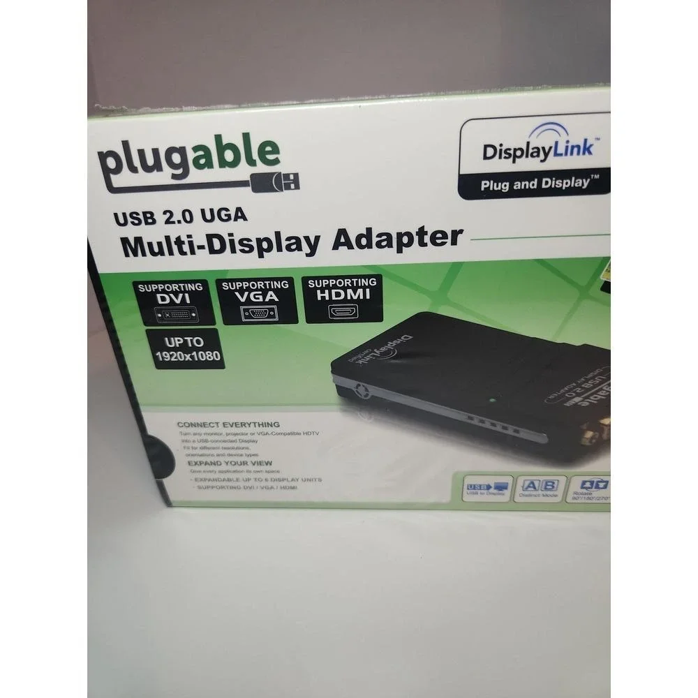Plugable USB 2.0 Multi-Display Adapter ~ HDMI/DVI/VGA ~ NEW (Lot of 2)